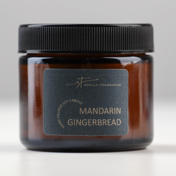 Свеча ароматическая в банке "MANDARIN GINGERBREAD",соевый воск,50 г,мандарин, пряник 7030426