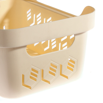 яяяКорзина для хранения пластм. "Deluxe" 4,6л 270x190x120мм Бежевый арт.433280907 ("Бытпласт") *1/14