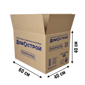 Коробка из гофрокартона ДомоСтрой, 600х400х400 мм Коробка из гофрокартона ДомоСтрой, 600х400х400 мм