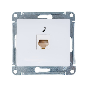 Механизм розетки CHNEIDER ELECTRIC "Glossa" одноместный телефонный RJ11 белый GSL000181Т