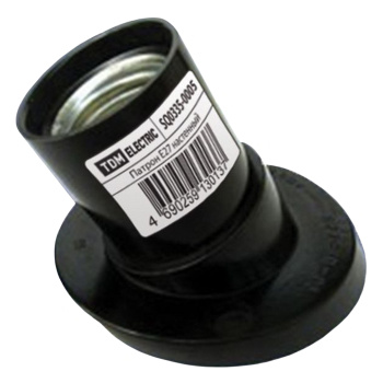 Патрон карболитовый Е27 настенный наклонный черный TDM SQ0335-0005 *10/200