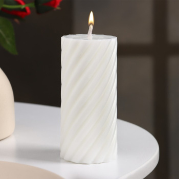 Свеча-цилиндр "Спираль",5х10 см, пальмовый воск, белая, 6 ч 9889546