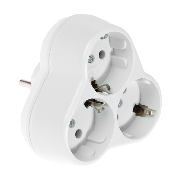 Разветвитель  3роз.  с заземлением круглый 16А 250В "TDM" SQ1806-0028  *1/10/100