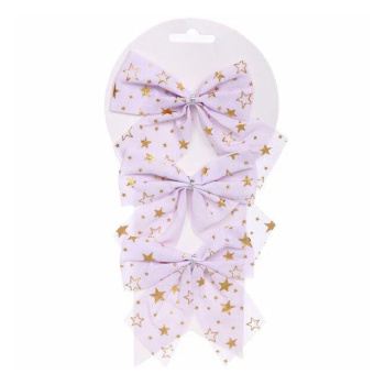 Набор бантов на елку «Звездопад», 11х11 см, 3 шт., белый Набор бантов на елку «Звездопад», 11х11 см, 3 шт., белый