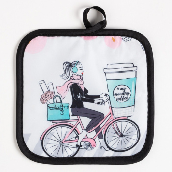 Набор прихваток My monday coff варежка-прихватка 26х16см, прихватка 17х17см 100% полиэстер Доляна *1